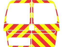 Striping Citroen Berlingo/Peugeot Partner 2008-2018 Chevrons Red/Yellow 10 cm doors with windows