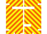 Striping Opel Movano  Oud model  kastopbouw Chevrons Oranje/Geel/Wit 10 cm Antwerpen