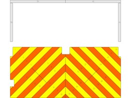 Striping Citroen Jumper/Peugeot Boxer 2006- dubbele cabine kastopbouw Chevrons Orange/Jaune/Blanc 10