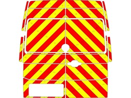 Striping Volkswagen Crafter 2017 H3 - Chevrons Rot/Gelb 10cm - ohne Fenster