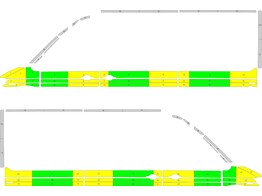 Striping Volkswagen Crafter 2017 L3H3 - Half Battenburg T11500 Green/Yellow/White  left   right  2 s