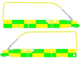 Striping Mercedes Sprinter 2018 L2H2 ADP Battenburg Avery T11500 Grun/Gelb/Wei   links   rechts  2 S