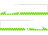 Striping Ford Transit L1H1 oud model NDLZ Battenburg dubbele rij blokken 1 schuifdeur