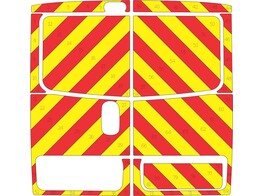 Striping Renault Trafic -2016 Chevrons T11500 Rot/Gelb 10 cm - mit unverglasten Turen