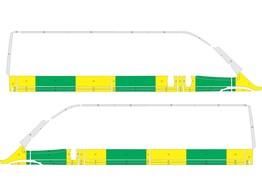 Striping Citroen Jumper/Peugeot Boxer L3H2 2006- Half Battenburg Green/Yellow/White  left   right  1