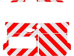 Red/White RA2 10cm Peugeot Expert 2016- Rear side