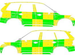 Striping Volvo XC90 2018 - Battenburg T11500 Grun / Gelb / Wei   links   rechts  - SMUR Clinique Sai