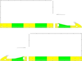 Striping Ford Transit half Battenburg Groen/Geel/W