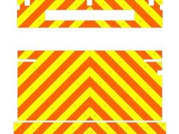 Striping Ford Transit Laadklep Half Chevrons Oranj