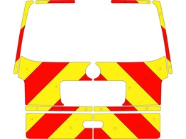 Striping Volkswagen Transporter T5 H1 2003-2015 - Chevrons T11500 Red/Yellow 20 cm - tailgate glazed