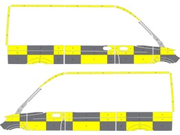 Striping MB Sprinter 2019 RWD L2H2 Traffic Officer KIT Avery Prismatic Yellow / Oralite Black  left