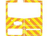 Striping Ren. Trafic/Opel Vivaro 2018 H1 chevrons yellow/orange 10cm barn doors glazed