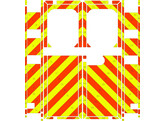 Striping Mercedes Sprinter Kast Chevrons Oranje/Geel Klasse 3 10cm RK Diest