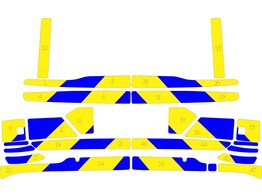 Striping Volvo V60 Cross Country 2018- Chevrons Blau/Gelb 15cm