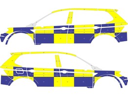 Striping VW Tiguan Allspace 2018 - Battenburg Blau/Gelb/Wei  KIT  links   rechts 