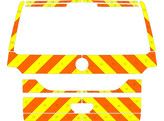 Striping VW T6 H1 chevrons geel/oranje 10cm klep met raam