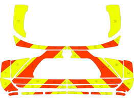 Striping Toyota Highlander SMUR Chevrons Orange/Jaune 15 cm Saint-Luc