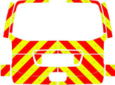 Striping Peugeot Traveller tailgate glazed Chevrons 10cm red/tellow