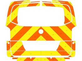 Striping Mercedes Vito 2016 - Chevrons T11500 Orange/Yellow 15 cm tailgate with window -  Kliniek Si