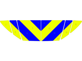 Striping Audi A4 Berline half chevrons capot T11500 gelb/blau 15cm