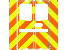 Striping MAN TGE/Volkswagen Crafter 2018- Strobel Box Body - Chevrons Orange/Jaune - HVZ Westhoek
