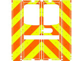 Striping MAN TGE/Volkswagen Crafter 2018- Strobel Box Body - Chevrons Orange/Jaune - HVZ Westhoek