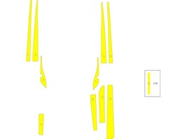 Striping MAN TGE/Volkswagen Crafter 2018- Box Body - Bandes a l interieur des portes T11513 Jaune