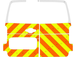 Striping Peugeot Expert 2019 L3 - Tiefe Kabinen - Chevrons Avery Prismatic T11500 Orange / Gelb / We