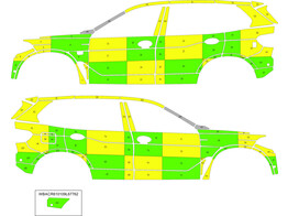 Striping BMW X5 2013-2018 AZ Sint Lucas SMUR Battenburg Vert/Jaune/Blanc  gauche   droite 