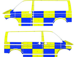 Striping VW T6.1 Battenburg T11500 Blau/Yellow/White