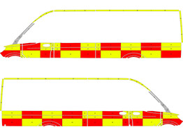 Striping Mercedes Sprinter 2018 L4H2 - Battenburg T11500 Grun / Gelb / Wei  ZDS Luxembourg