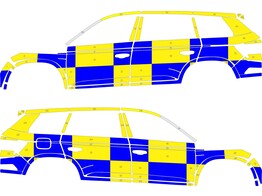 Striping Skoda Kodiaq 2021 - Battenburg Blau/Gelb
