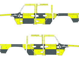 Striping Jeep Gladiator 2020 Battenburg  Geel/Zwart Traffic Officer