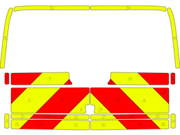 Striping Jeep Gladiator 2020  Rear Chevrons rood/geel 20cm