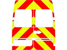 Striping Mercedes Sprinter ancien modele  -2006 /VW Crafter  1996-2006 /VW LT 35 H2 Chevrons Rouge/J