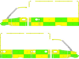 Striping Mercedes Sprinter 2020 Kastopbouw Dulmer Kempen Battenburg Groen/Geel/Wit  links   rechts 