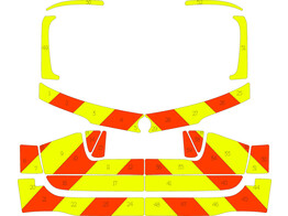 Striping Mercedes GLE 2022 - Chevrons T11500 Orange/Gelb 15 cm MUG/SMUR