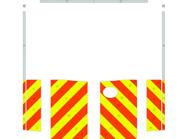 Striping Mercedes Sprinter Kast Half Chevrons Oranje/Geel Klasse 3 10cm Circuit Zolder