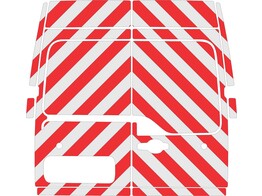 Red/White RA2 10cm Renault Master 2022 rear side without windows