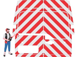 Red/White RA2 10cm Renault Master 2022 rear side without windows