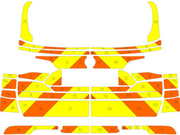 Striping BMW X5 MUG Huy Chevrons Orange/Yellow 15 cm