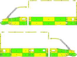 Striping Mercedes Sprinter Kast Battenburg Groen/Geel/Wit  links   rechts  Vitaz