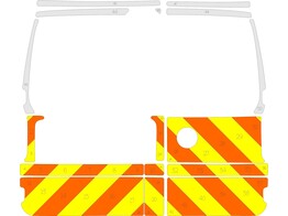 Striping VW Caddy 2021 - Chevrons 10cm NDLZ V8000 2 Hinterturen mit Fenster