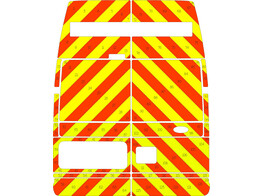 Striping Ford Transit  modele ancien  H3 - Chevrons - Orange/Jaune 10 cm