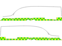 Striping Renault Kangoo Maxi 2015 - NDLZ Battenburg Double row blocks  side 100mm  2 sliding doors