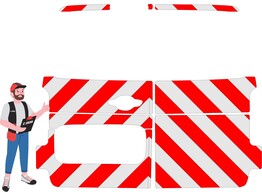 Red/White RA2 10cm Peugeot Expert 2016- Rear side
