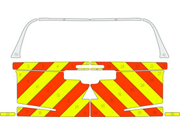 Striping Mitsubishi L200 2020- Half Chevrons Orange/Yellow/White 10 cm