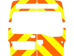 Striping Renault Master 2009 H2 - Chevrons Oranje/Geel 20cm  zonder ruiten 