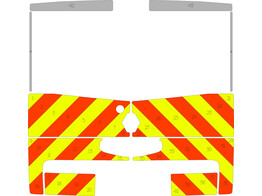 Striping Renault Trafic/Opel Vivaro 2010-2015 H1 - Half Chevrons Avery Prismatic Orange / Gelb / Wei