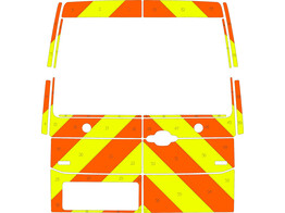 Striping Volkswagen Crafter 2017 H3 - Chevrons Avery Prismatic Orange/Yellow 20 cm 2 Heckturen 270 